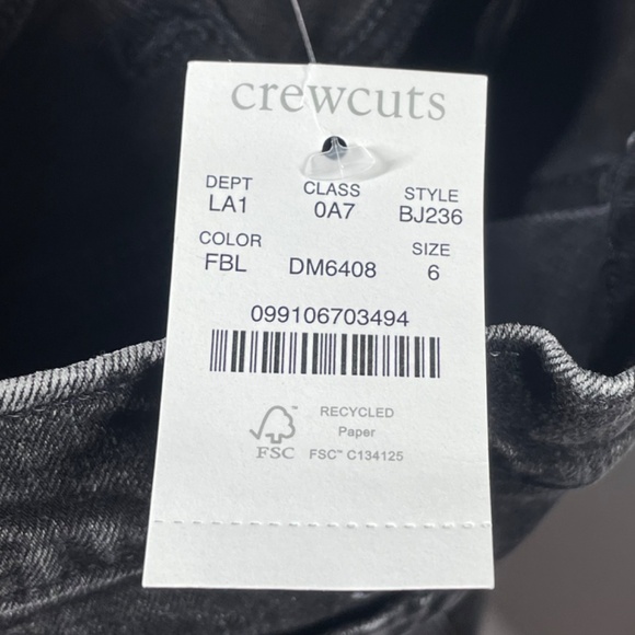 NEW J Crew Crewcuts Jeans Girls 6 black denim skinny casual preppy classic - Picture 6 of 11